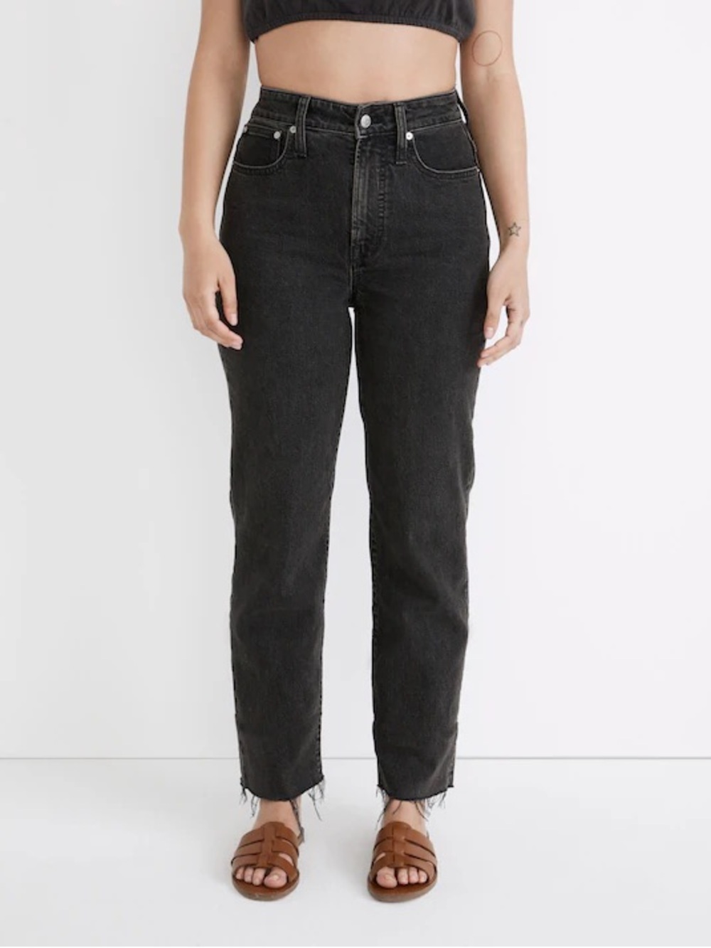 Madewell Curvy Perfect Vintage Straight Leg Jeans Lunar Wash 31 Tall 99% Cotton